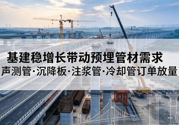 平和基建稳增长带动预埋监测管材需求，声测管、沉降板、注浆管订单持续放量